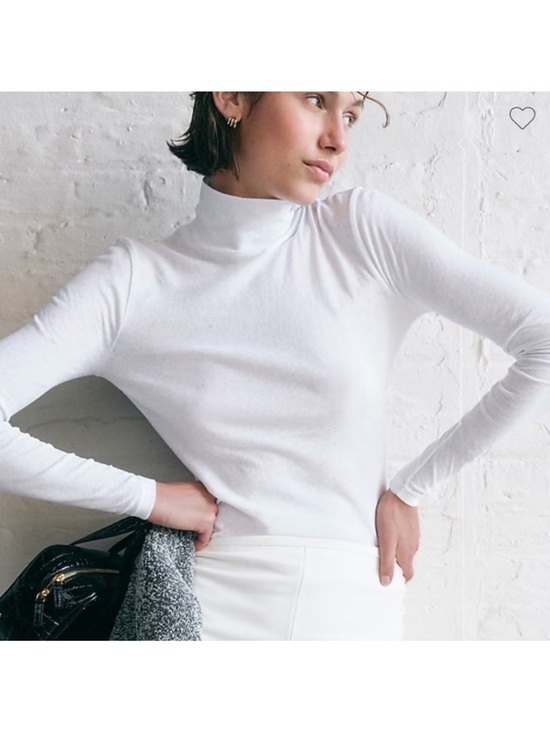 J. Crew Tops - J.Crew Tissue Turtleneck Top White Lightweight Layering Essential Size L